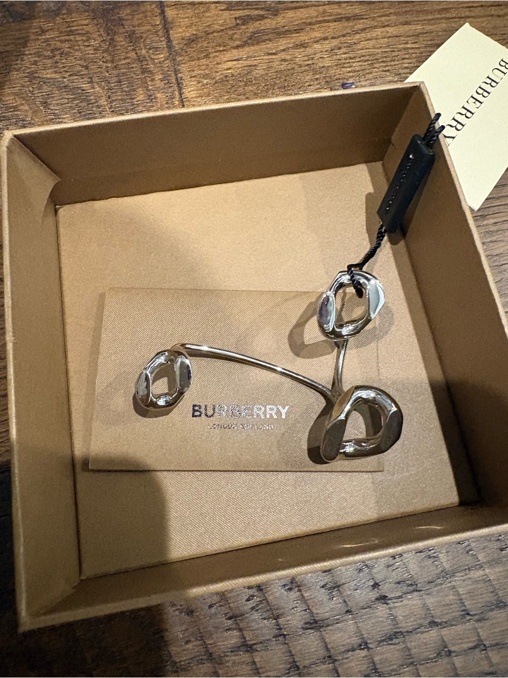Burberry Silver Sculptural Ring Trio